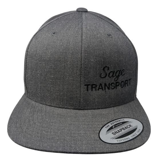Sage Transport Snapback Hat Gray One Size Adjustable 6 Panel Classics Yupoong - Picture 1 of 9